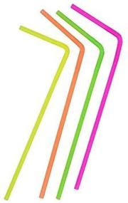 img 2 attached to Neon Colored Super Flexible Straws Count