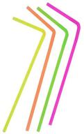 neon colored super flexible straws count logo