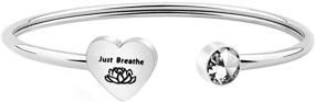 img 4 attached to 🌸 WUSUANED Just Breathe Lotus Bracelet: Empowering Yoga Jewelry for Women & Girls