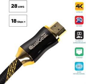 img 1 attached to Premium Certified 6 Feet HDMI Cable | 4K Ultra HD, 3D Support and Ethernet | QualGear QG-PCBL-HD20-6FT