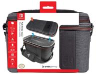 🎮 premium pdp gaming pull-n-go travel case elite edition: grey - nintendo switch - 2-in-1 with removable compartments, perfect for on-the-go gaming! logo
