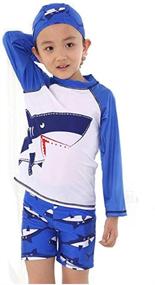 img 3 attached to DIGIRLSOR Toddler Boys Rash Guard Swimsuit: Long Sleeve Sunsuit with UV Protection, 2-8Y