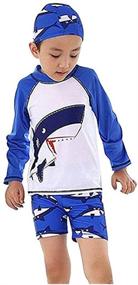 img 2 attached to DIGIRLSOR Toddler Boys Rash Guard Swimsuit: Long Sleeve Sunsuit with UV Protection, 2-8Y