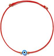 authentic naz collection evil eye bracelet: handmade red string kabbalah protection bracelet for women, men, boys, girls, and babies - adjustable design logo