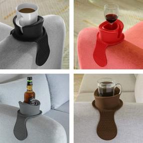 img 1 attached to 🪑 Watruer Sofa Cup Holder - Grey: The Ultimate Anti-Spill Couch Coaster Drink Holder for Your Sofa or Couch