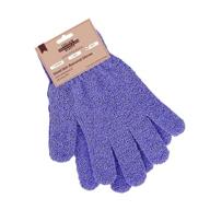 🧤 exclaim beauty exfoliating gloves: dual texture body scrubber gloves for shower, spa, massage - adjustable straps, dead skin remover logo