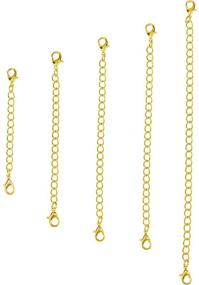 img 4 attached to Gold Necklace Extender Chain Set - 5 Pieces for DIY Jewelry Making of Necklaces and Bracelets