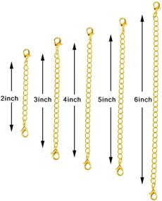 img 1 attached to Gold Necklace Extender Chain Set - 5 Pieces for DIY Jewelry Making of Necklaces and Bracelets