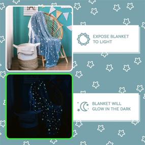 img 2 attached to 🌌 Blue Constellation Glow in The Dark Blanket - Unique 60”x 50" Birthday Christmas Thanksgiving Gift for Toddler, Teens, Kids, Girls, Boys, Women, Best Friend