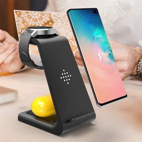 img 1 attached to 🔌 3-in-1 Wireless Charger for Samsung Galaxy S21/S20/S10/Note 20 Ultra/Note 10, Galaxy Watch 3/Active 2/Gear S3/Sport/Fit, Galaxy Buds+/Live/Pro - Fast Charging Station