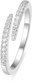 img 4 attached to EAMTI Stackable Zirconia Engagement Eternity Women's Jewelry and Wedding & Engagement