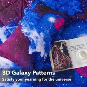 img 1 attached to 🌌 Paxrac 3D Galaxy Queen Comforter Set - All Season Bedding with 1 Galaxy Blue Comforter and 2 Pillowcases - Microfiber, Universal Outer Space Design