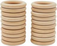 30-pack unfinished wooden rings for crafts (3 inches), premium wood circles logo