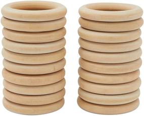 img 4 attached to 30-Pack Unfinished Wooden Rings for Crafts (3 inches), Premium Wood Circles