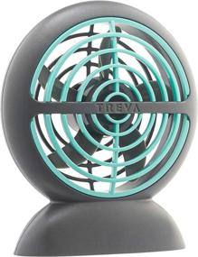 img 4 attached to 🌬️ Treva Rechargeable Small Fan – 3.5" Blade, USB Charging Port – 3 Speeds, Circular Cooling Design – Portable Handheld/Personal Desktop Size – Travel Ready (Mint, 1)