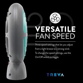 img 1 attached to 🌬️ Treva Rechargeable Small Fan – 3.5" Blade, USB Charging Port – 3 Speeds, Circular Cooling Design – Portable Handheld/Personal Desktop Size – Travel Ready (Mint, 1)