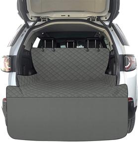 img 4 attached to 🐶 J&C SUV Cargo Liner for Dogs: Scratchproof Pet Cargo Cover with Bumper Flap Protector - Waterproof Dog Seat Cover for Car SUVs Sedans Vans