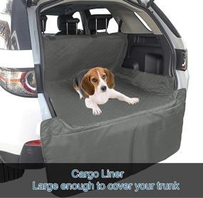 img 3 attached to 🐶 J&C SUV Cargo Liner for Dogs: Scratchproof Pet Cargo Cover with Bumper Flap Protector - Waterproof Dog Seat Cover for Car SUVs Sedans Vans