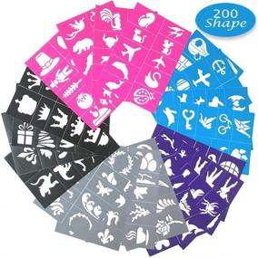 img 4 attached to 200-Piece Professional Face Painting Stencils for Kids: Reusable Body Paint Stencils for Parties, Sleepovers, Birthdays, Carnivals, Halloween, Christmas, and More!