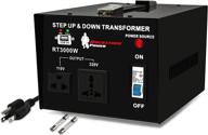 3000 watt heavy duty voltage converter transformer - step up/down power converter with circuit breaker protection – ac 110v/120v/220v/240v – dc 5v usb port - ce certified - 3-year warranty logo