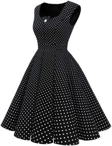 img 3 attached to 👗 Dressystar Vintage Cocktail Rockabilly BlackWhiteDotA Women's Clothing: Embrace Retro Chic with Elegant Flair