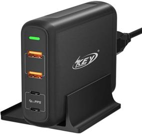 img 4 attached to 🔌 High Power 150W 4-Port USB C PD Charger with Dual Type C Outputs - Multiport USB Hub Charger for MacBook Pro/Air, iPad Pro, Dell, Lenovo, iPhone 12/11/Pro/Max/XR, Galaxy, Pixel, and More