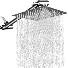 img 4 attached to 🚿 MeSun 12 Inch High Pressure Showerhead with Extended 11 Inch Arm for Optimal Shower Experience