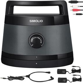 img 4 attached to 🔊 SIMOLIO SM-621D Беспроводные ТВ-колонки с устройством для слушающих имеющих проблемы со слухом, пожилые и пожилые люди - дальность 100 футов, подсветка голоса, бонусные наушники и 2 адаптера