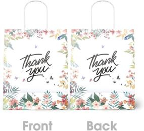 img 1 attached to Versatile and Elegant: 60-Pack Floral Thank You Gift Bags, Perfect for Business Boutiques, Weddings, and Parties