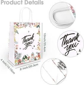 img 3 attached to Versatile and Elegant: 60-Pack Floral Thank You Gift Bags, Perfect for Business Boutiques, Weddings, and Parties