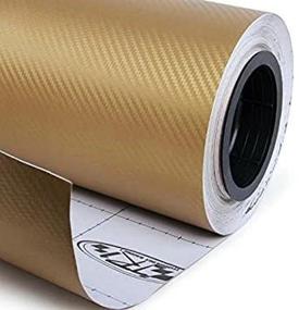 img 2 attached to 🎇 DIYAH 3D Golden Carbon Fiber Film: Twill Weave Vinyl Sheet Roll Wrap Decals - 12" x 60" (1ft x 5ft)