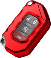tukellen for jeep key fob cover premium soft full protection key shell key case compatible with jeep 2020 2021 gladiator jt sahara jlu 2018-2021 jeep wrangler jl jlu rubicon(red) logo