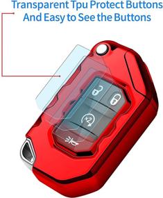 img 1 attached to Tukellen For Jeep Key Fob Cover Premium Soft Full Protection Key Shell Key Case Compatible With Jeep 2020 2021 Gladiator JT Sahara JLU 2018-2021 Jeep Wrangler JL JLU Rubicon(Red)