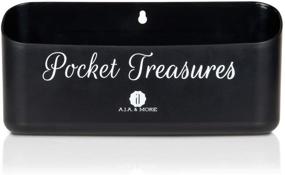 img 4 attached to A.J.A. & MORE Pocket Treasures Bin Coin Holder: Laundry Room Organization, Sturdy Magnetic Quarter Holder Wall Mount in Matte Black