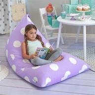 🦋 purple polka dots butterfly craze bean bag chair cover: transform toys into a comfy floor lounger for kid's bedroom logo