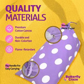 img 2 attached to 🦋 Purple Polka Dots Butterfly Craze Bean Bag Chair Cover: Transform Toys into a Comfy Floor Lounger for Kid's Bedroom