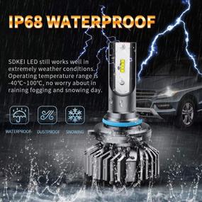 img 2 attached to 🔆 SDKEI 9005 HB3 LED Headlight Bulbs: 100W High Power 11000Lm 6000K Cool White All-in-One Conversion Kit - Adjustable Beam for Extreme Brightness
