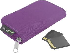 img 2 attached to 📸 ECO-FUSED Memory Card Case - Holds up to 22x SD, SDHC, Micro SD, Mini SD and 4X CF - Organizer with 22 Slots (8 Pages) - Ideal for Storage and Travel (Purple)