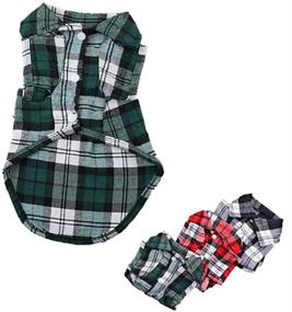 img 4 attached to 🐶 Petea Adorable Dog Shirts: British Style Plaid Pet Apparel for Dogs and Cats