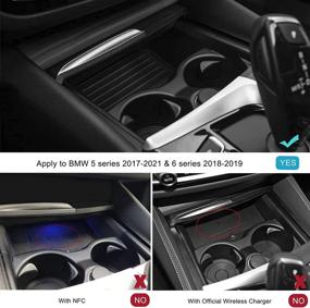 img 2 attached to 📱 Беспроводное зарядное устройство CarQiWireless: совместимое с BMW 5 серии M5 2017-2021 и 6 серии M6 2018-2019 - беспроводная подушка для зарядки телефона и аксессуары.