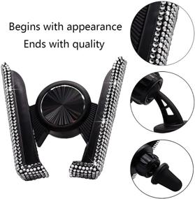 img 2 attached to 📱 Bling Car Phone Mount for Women and Girls - Mini Car Dash Air Vent Automatic Phone Holder, Universal 360° Adjustable Stand with Stable Triangle Support, Crystal White Auto Car Phone Holder Accessories