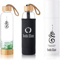 💎 bodhi elixir crystal water bottle: crystal healing with quartz crystal, gemstones & neoprene sleeve logo