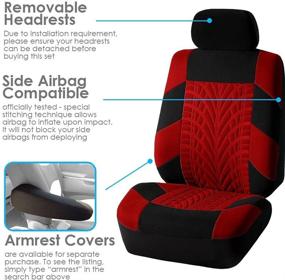 img 3 attached to FH Group FB071RED115 Car Seat Cover (Travel Master Airbag And Split Bench Compatible Red)