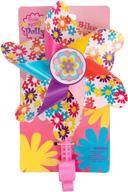 🌸 kid's bicycle spinning flower pinwheel - easy snap-on ride along dolly bike handlebar pinwheel attachment logo