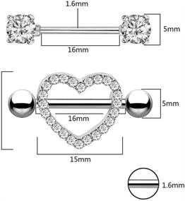 img 3 attached to Stainless Nipple Barbell Piercing Jewelry