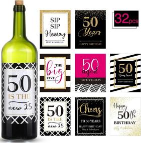 img 4 attached to 🎉 Fun and Festive 50th Birthday Party Stickers: Decorate Wine or Beer Bottles with 32 Beautiful Labels for Memorable 50th Birthday Celebrations