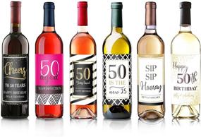 img 1 attached to 🎉 Fun and Festive 50th Birthday Party Stickers: Decorate Wine or Beer Bottles with 32 Beautiful Labels for Memorable 50th Birthday Celebrations