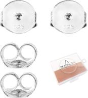 beadnova 925 sterling silver earring backs: reliable replacements for secure studs & posts (4pcs) logo