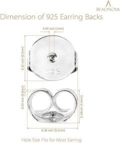 img 2 attached to BEADNOVA 925 Sterling Silver Earring Backs: Reliable Replacements for Secure Studs & Posts (4pcs)