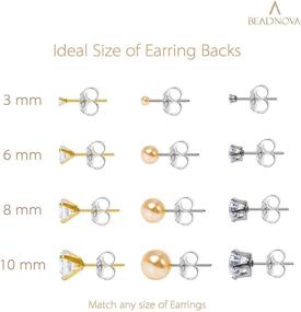 img 1 attached to BEADNOVA 925 Sterling Silver Earring Backs: Reliable Replacements for Secure Studs & Posts (4pcs)